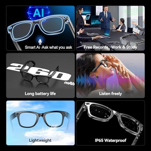 Ai Smart Glasses Bluetooth 5.4 with Translation for Men Women 160+Languages Color-Change Lens Chat GPT Assistant Free App Translator Glasses Meeting,Driver,Travel (CK03) - Image 3