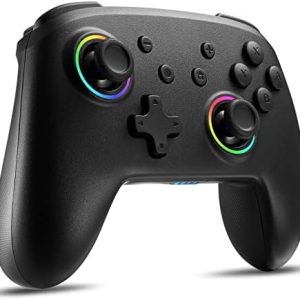 BINBOKPLAY Switch Controller, Switch Controller Compatible with Switch/Switch Lite, Wireless Gamepad with 7 LED Colors/Motion Control/Dual Vibration/Turbo