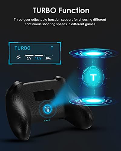BINBOKPLAY Switch Controller, Switch Controller Compatible with Switch/Switch Lite, Wireless Gamepad with 7 LED Colors/Motion Control/Dual Vibration/Turbo - Image 4