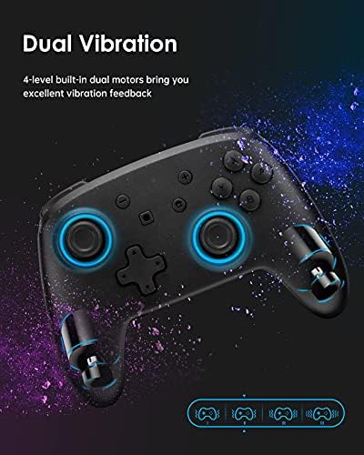BINBOKPLAY Switch Controller, Switch Controller Compatible with Switch/Switch Lite, Wireless Gamepad with 7 LED Colors/Motion Control/Dual Vibration/Turbo - Image 6