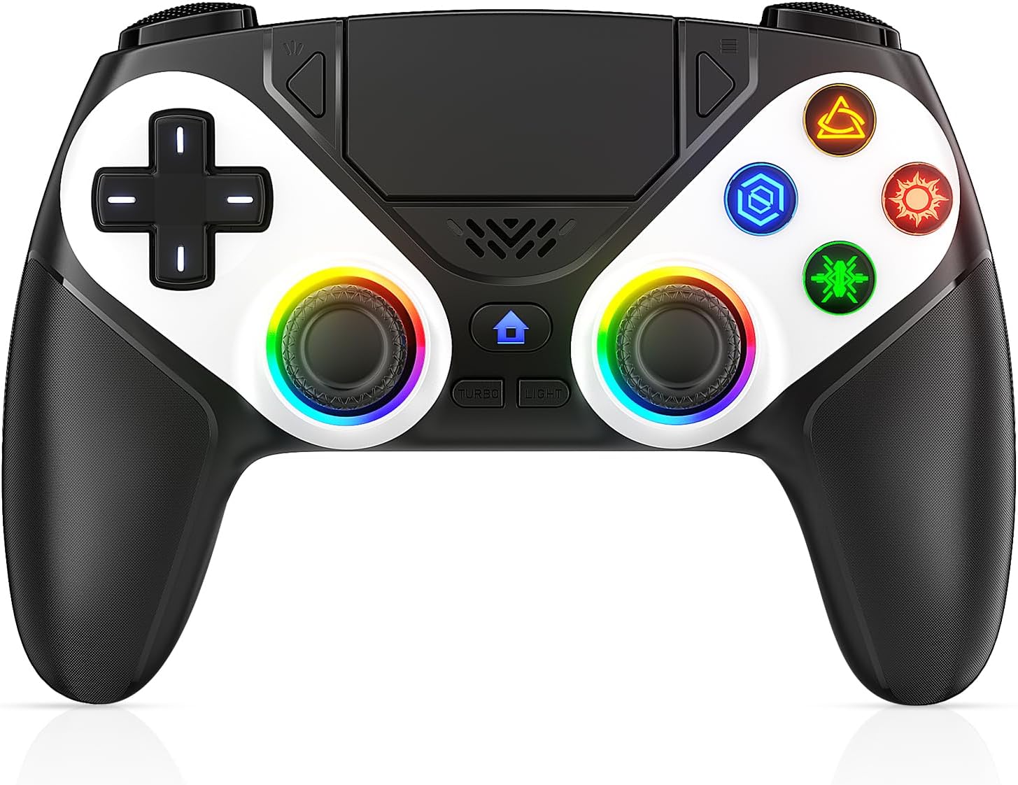 Gamrombo LED Wireless Controller for PS5, Compatible with PS5 Pro/Slim/PC, Dual Vibration, Macro/Turbo Function, 3.5mm Audio Jack, 6-Axis Motion Contro Gamepad with Speaker - Image 9